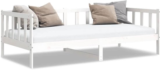 Canapé convertible pin massif blanc 90x200 cm
