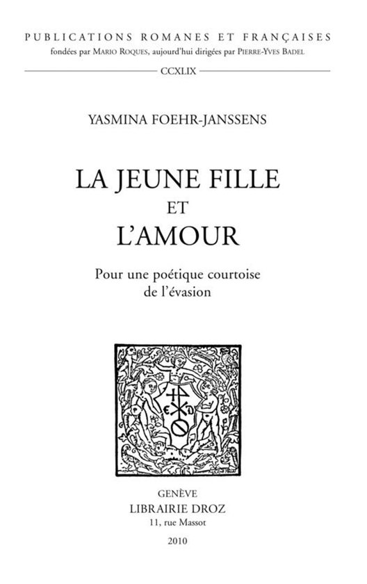Publications Romanes et Françaises - La jeune fille et l'am ... - cover
