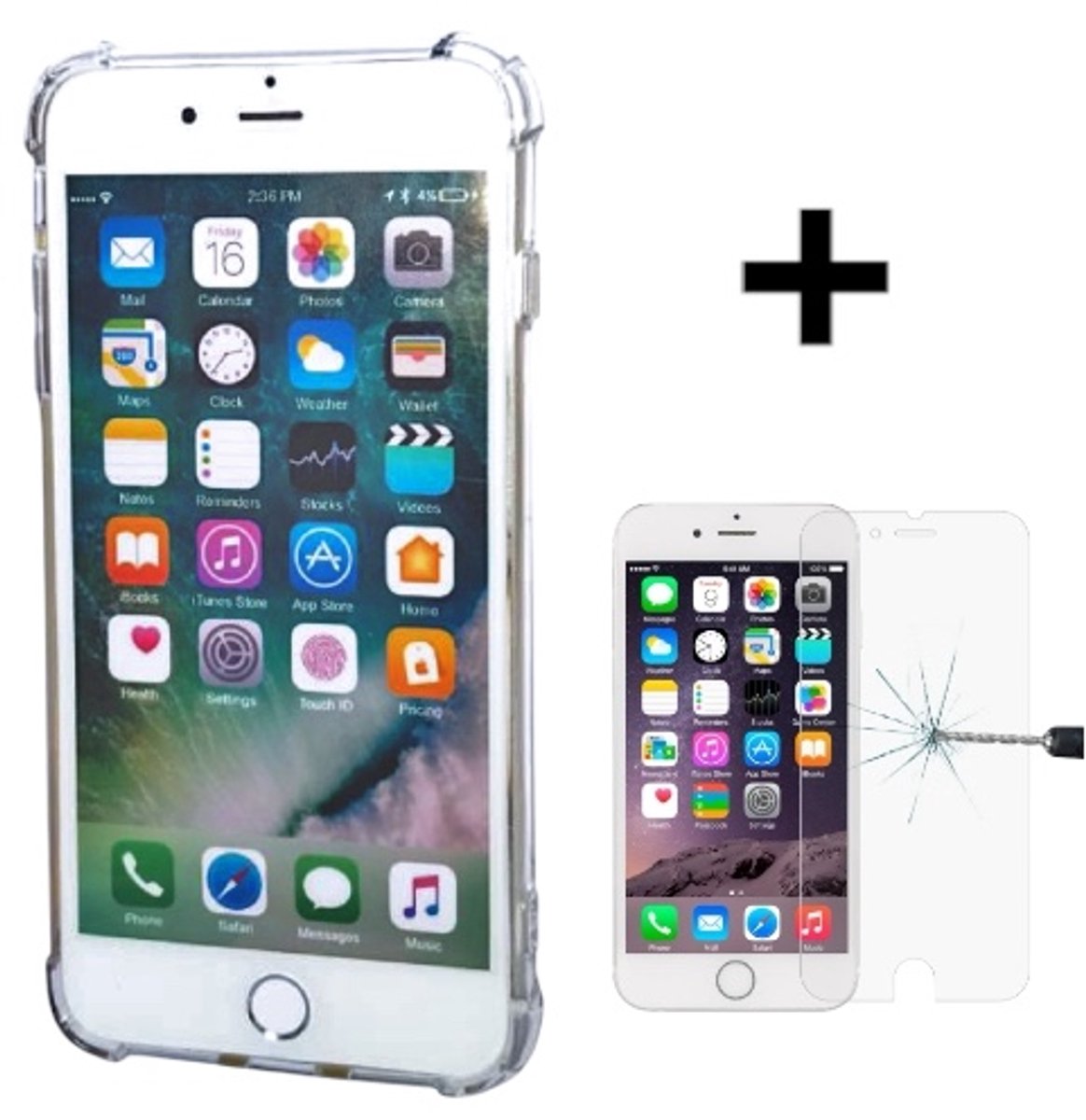 Hoesje Geschikt voor Apple iPhone 7/8 Plus Anti Shock silicone back cover/Transparant hoesje