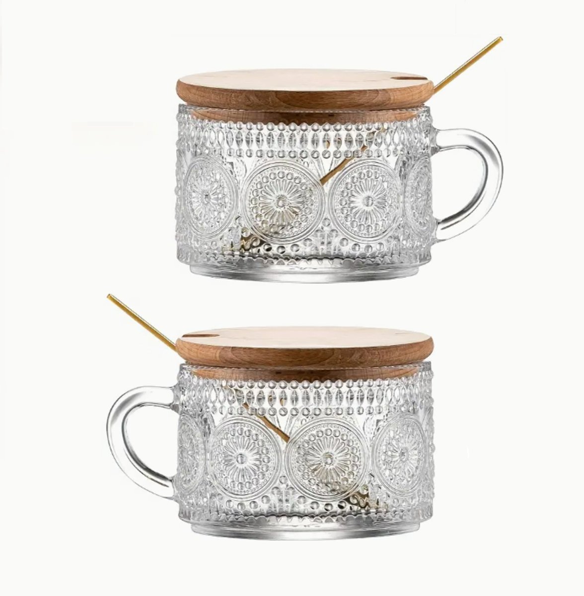 Dutchers.® Overnight Oats Potjes - Set van 4 - Retro - Lepels Inbegrepen - Potjes van Glas - 540ml - Glazen Potjes met Deksel - Overnight Oats - Muesli Beker - Hygiënisch - Lunchpot - Yoghurtbeker - Milieuvriendelijk - Glas & Bamboe - Ontbijt & Lunch — cadeau in Kookcadeaus - foto 5