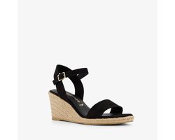 Tamaris dames espadrilles met sleehak zwart - Maat 39