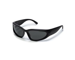 Zonnebril - Zonnebrillen - Festival bril - Rave bril - Glasses - Sportief model - Zwart - Zwarte glazen