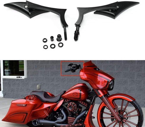 Motorrad Seitenspiegel, 8mm Motorräder Rückspiegel Spiegel für Bobber