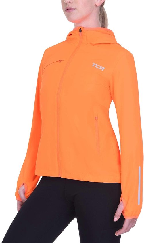 Foto: Tca women s running softshell jacket reflective breathable packable jacket with zip pockets neon orange xs