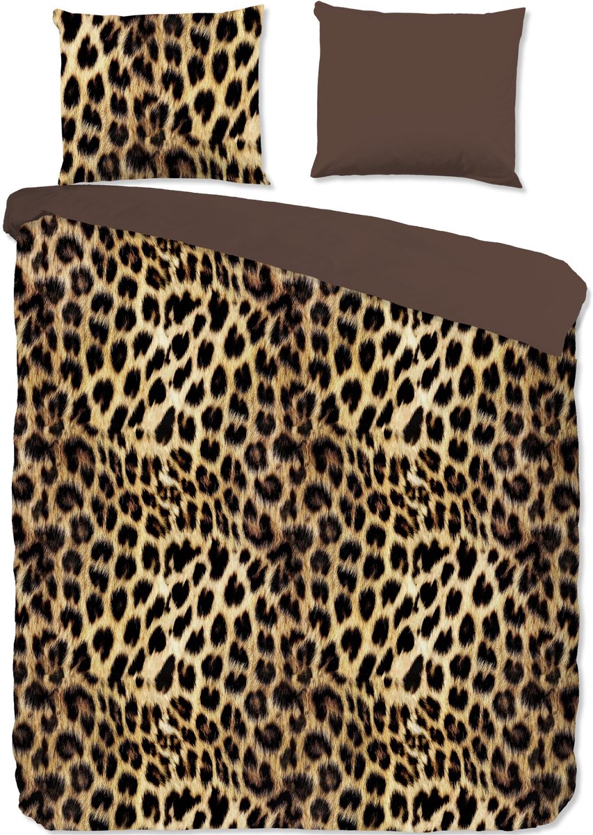 Pure Dekbedovertrek "luipaardprint" - Bruin - (140x200/220 cm) - Microfiber Brown