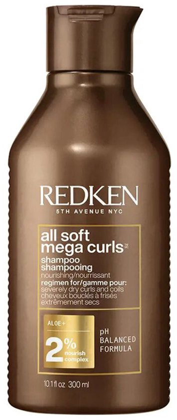 Redken All Soft Mega Curls Shampoo – Voedende shampoo voor krullen en kroeshaar – 300 ml
