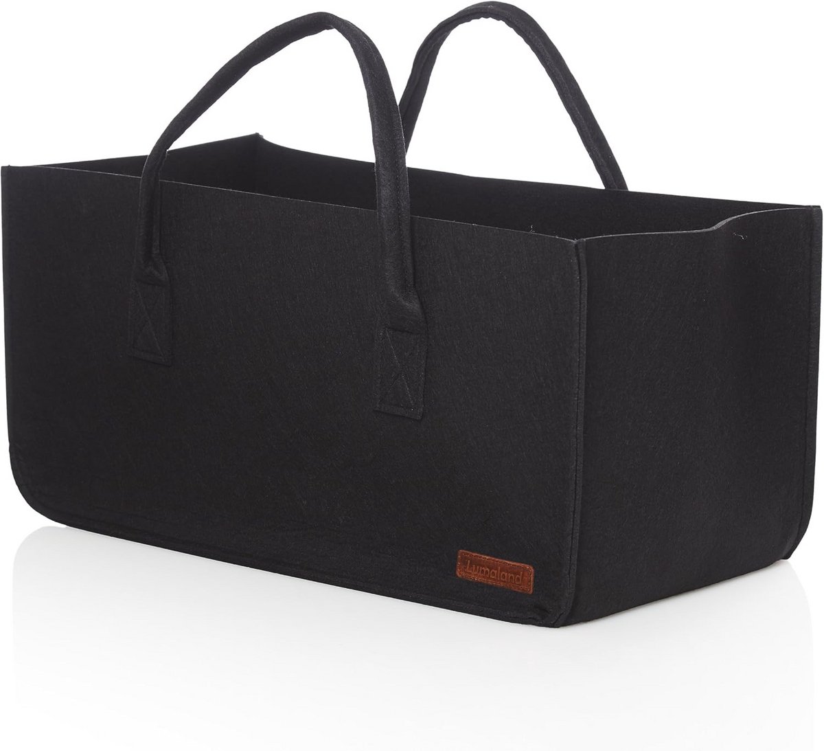 Vilten haardmand voor brandhout - Grote rechthoekige tas 50 x 25 x 25 cm in zes kleuren