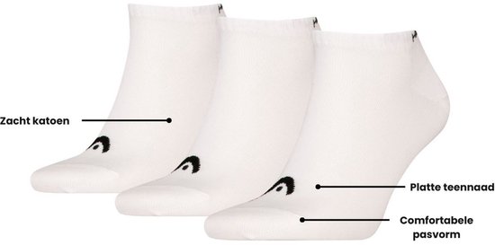 Chaussettes basses d'entraînement HEAD - 12 paires - Wit - Taille 35/38