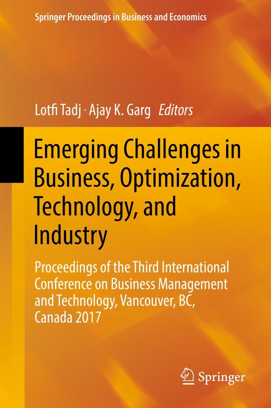 Emerging Challenges in Business Optimization Technology and  ... - cover