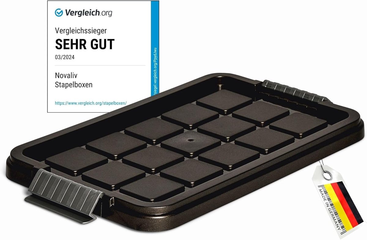 Novaliv 1x vervangende deksel 5 liter met clipsluiting 25x15 cm antraciet