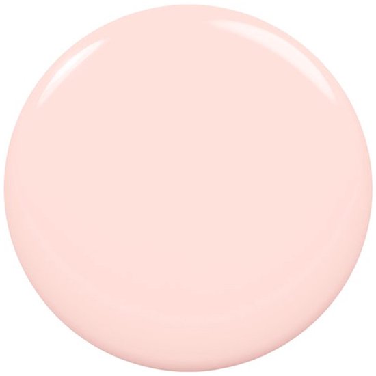 Een druppel lichte, zachte roze Essie nagellak.