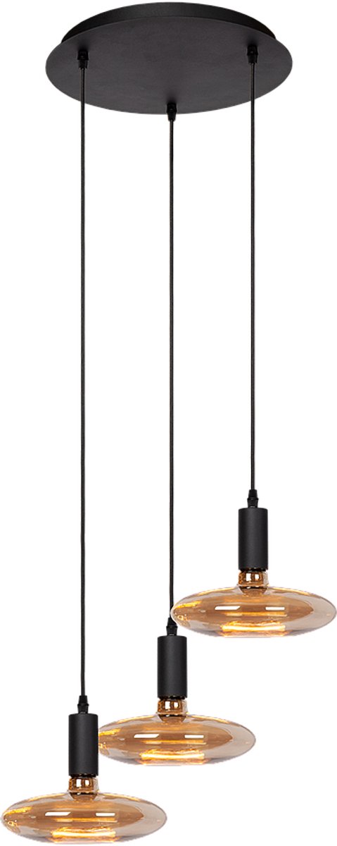Atmooz Sapa 3 Hanglamp – Ø34 cm – Zwart – Incl. Floating Ufo Lichtbronnen – E27 – Designlamp