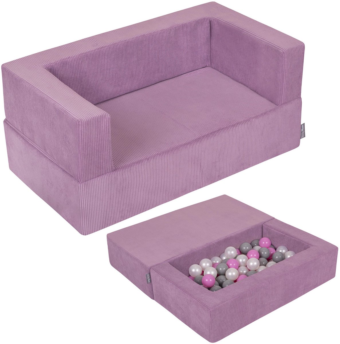 KiddyMoon Kinderbank En 100 Ballen/7Cm Voor Kinderen Zachte Schuimstof Sofa Licht Modulaire Sofa Veelzijdig Afneembare Hoes Perfect Om Te Spelen Leren En Ontspannen, Paars