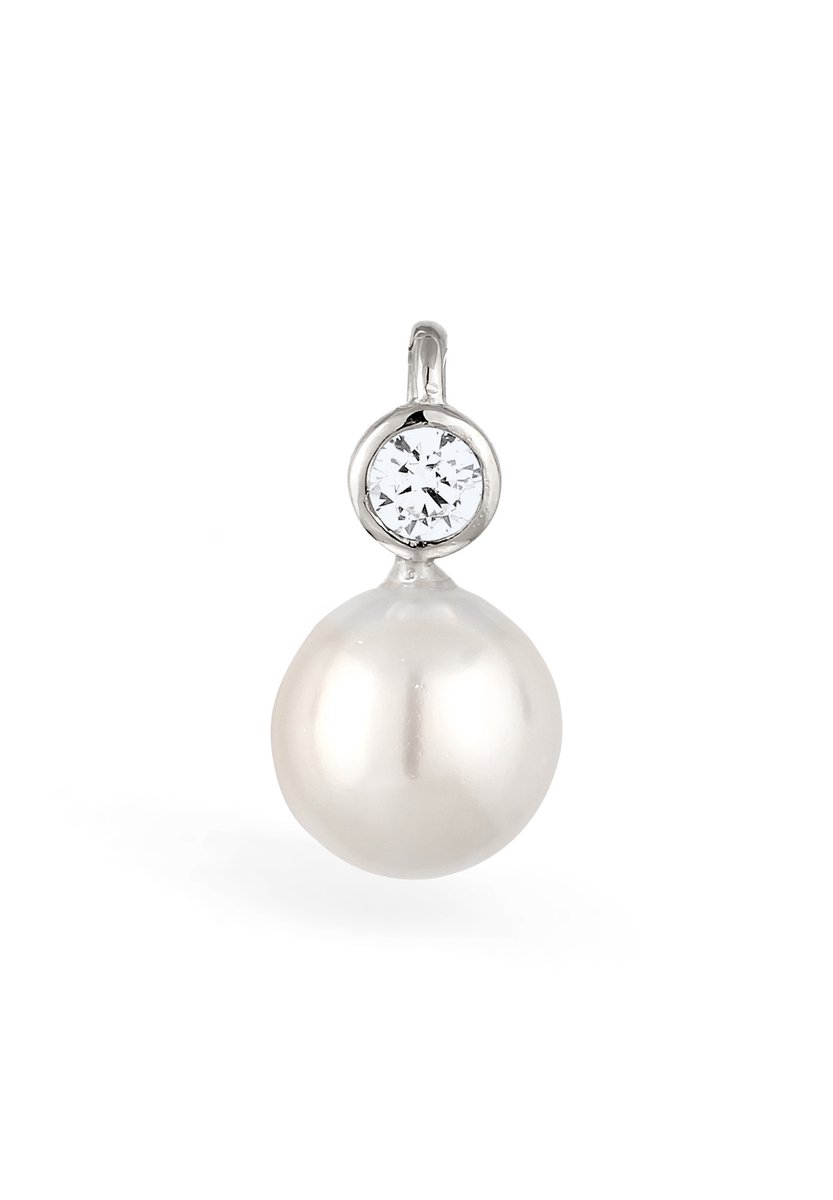 Nenalina - Hanger - Dames Hanger Rond Sprankelend met Zirconia en Schelp Kern Parel in 925 Sterling Zilver - Dames