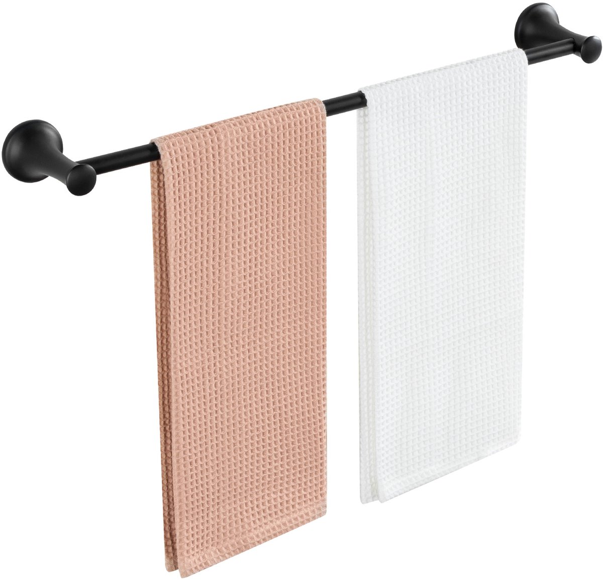 Auralum Handdoekrek Boren 62CM - Retro Handdoekhouder - Handdoekenrek Badkamer of Keuken - Handdoekstang Zwart