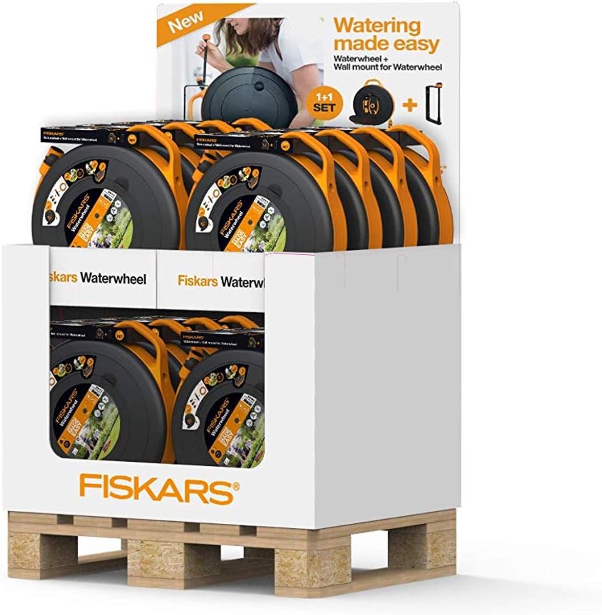 Fiskars Slanghaspel S + Wandbevestiging set - 15 Meter