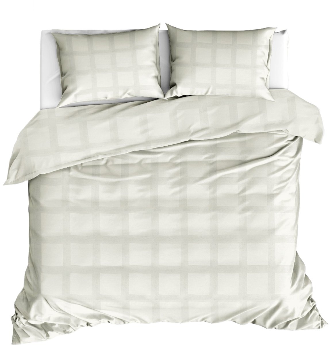 Linolux Dekbedovertrek Quadrant Offwhite Lits-jumeaux