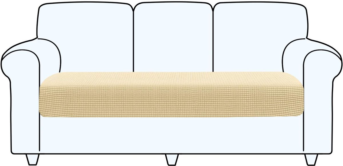 Ibenzoa® Bankovertrek voor bank, zitkussen, meubelbescherming, 1 stuk, beige, 3-zits