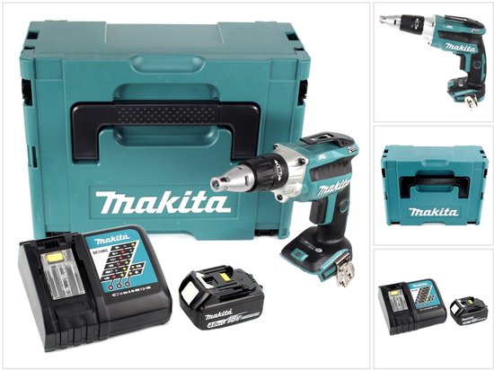 Makita DFS 250 RM1J accu droge montagebouwschroevendraaier 18 V borstelloos + 1x oplaadbare accu 4.0 Ah + lader + Makpac