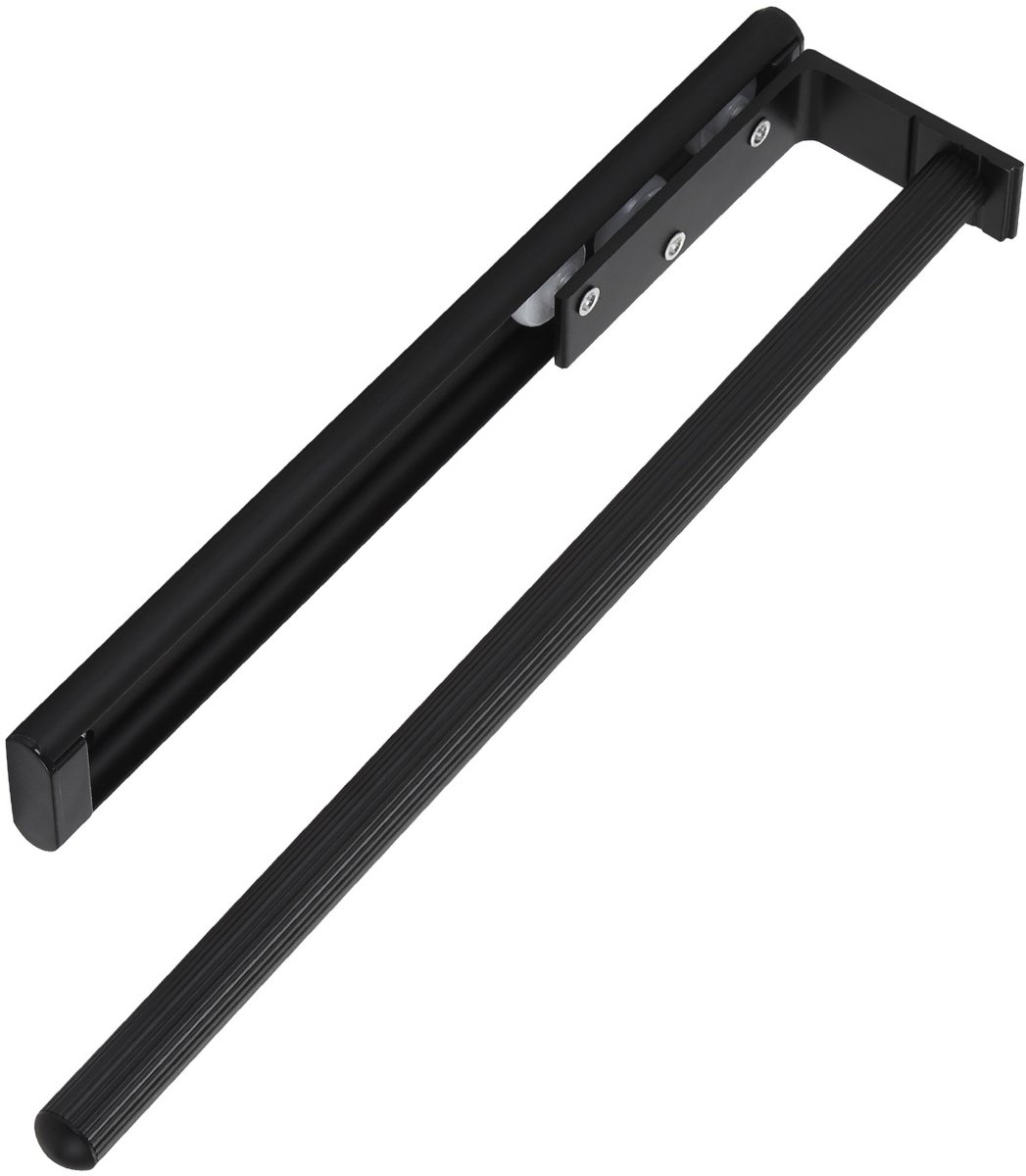 SOTECH Aluminium Handdoekrek TED 1-armig zwart mat (325 - 487 mm, uitschuifbaar, draaibaar) Telescopisch handdoekrek voor badkamer of keuken