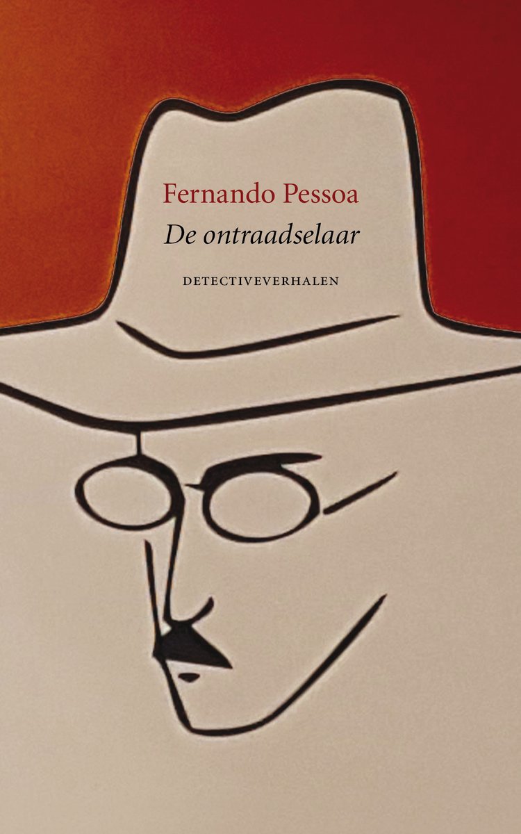 Boekcover met illustratie van een detective met hoed en bril. Titel: De ontraadselaar.