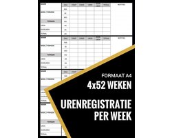 Urenregistratie / Urenstaat Boekje Wekelijks - voor Personeel, Werknemers, Medewerkers, ZZP, Freelancers (A4)