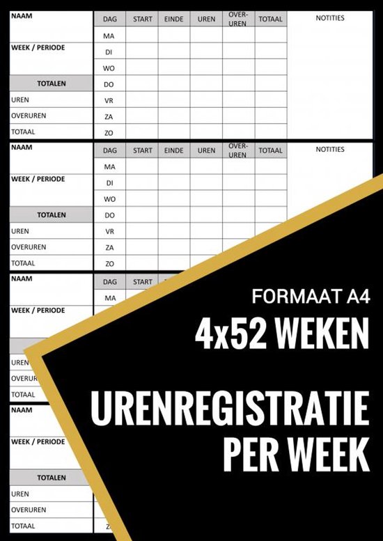 Urenregistratie / Urenstaat Boekje Wekelijks - voor Personee ... - cover