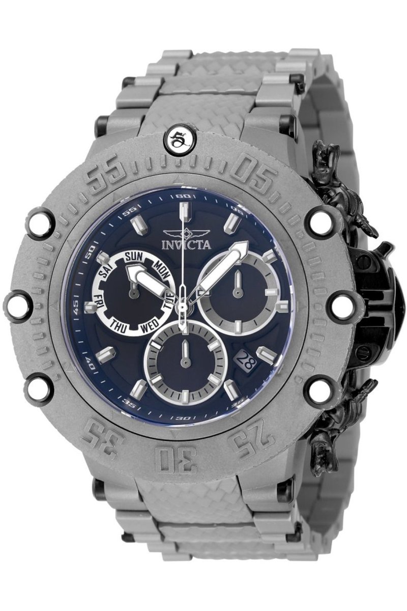 Invicta Subaqua 48194 Heren Horloge - Waterdicht - Analoog - Quartz Uurwerk - Titanium met zwarte Wijzerplaat - 52mm