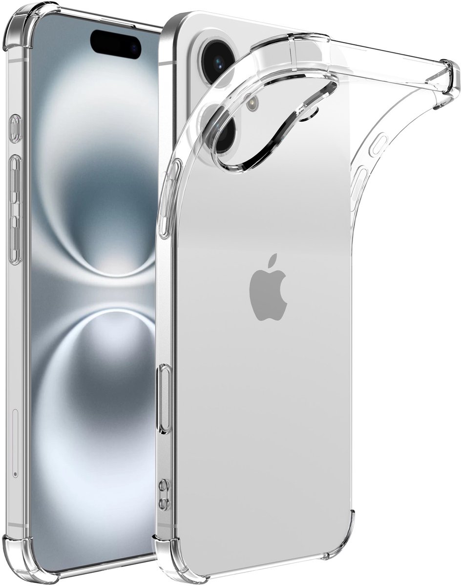 Smartphonica Telefoonhoesje Geschikt voor iPhone 16 Transparant Schokbestendig - Shockproof Backcover TPU siliconen Hoesje met Stootrand geschikt voor iPhone 16