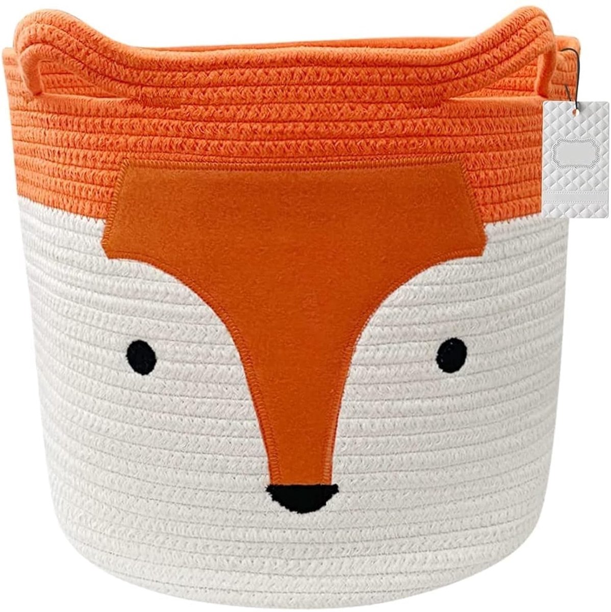Unyqoos® Opvouwbare Katoenen Opbergmand met Schattig Vosontwerp en Handige Handgrepen voor Kinderen