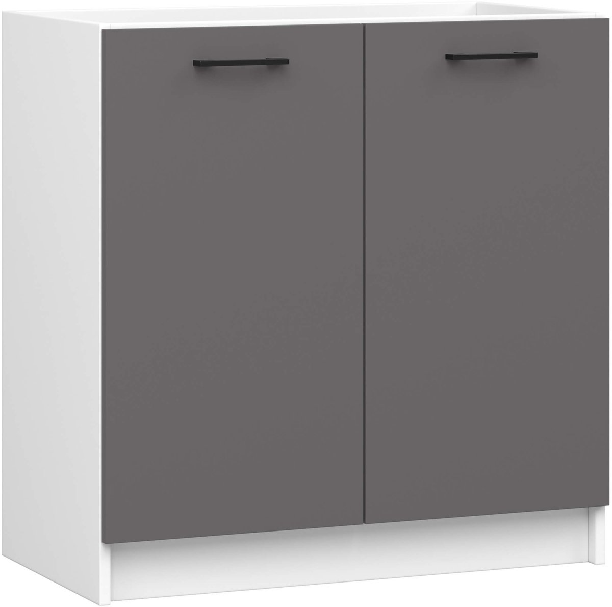 Onderkast voor Spoelbak OLIWIA S80 / Keukenkast modulaire / AKORD Furniture Factory / Wit - Grafietgrijs / 80 x 82 x 46 cm