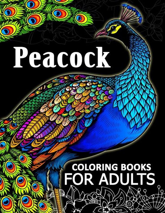 Peacock coloring books for adult - cover