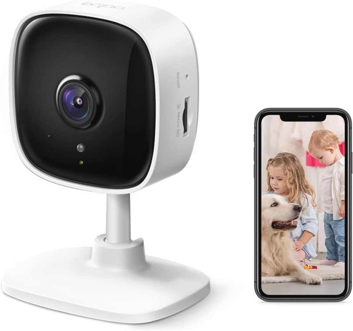 3 MP Wi-Fi Bewakingscamera voor Binnen met Nachtzicht en 2-Weeg Audio