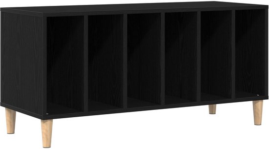 Platenkast 84,5x38x48 cm bewerkt hout zwart | -nl
