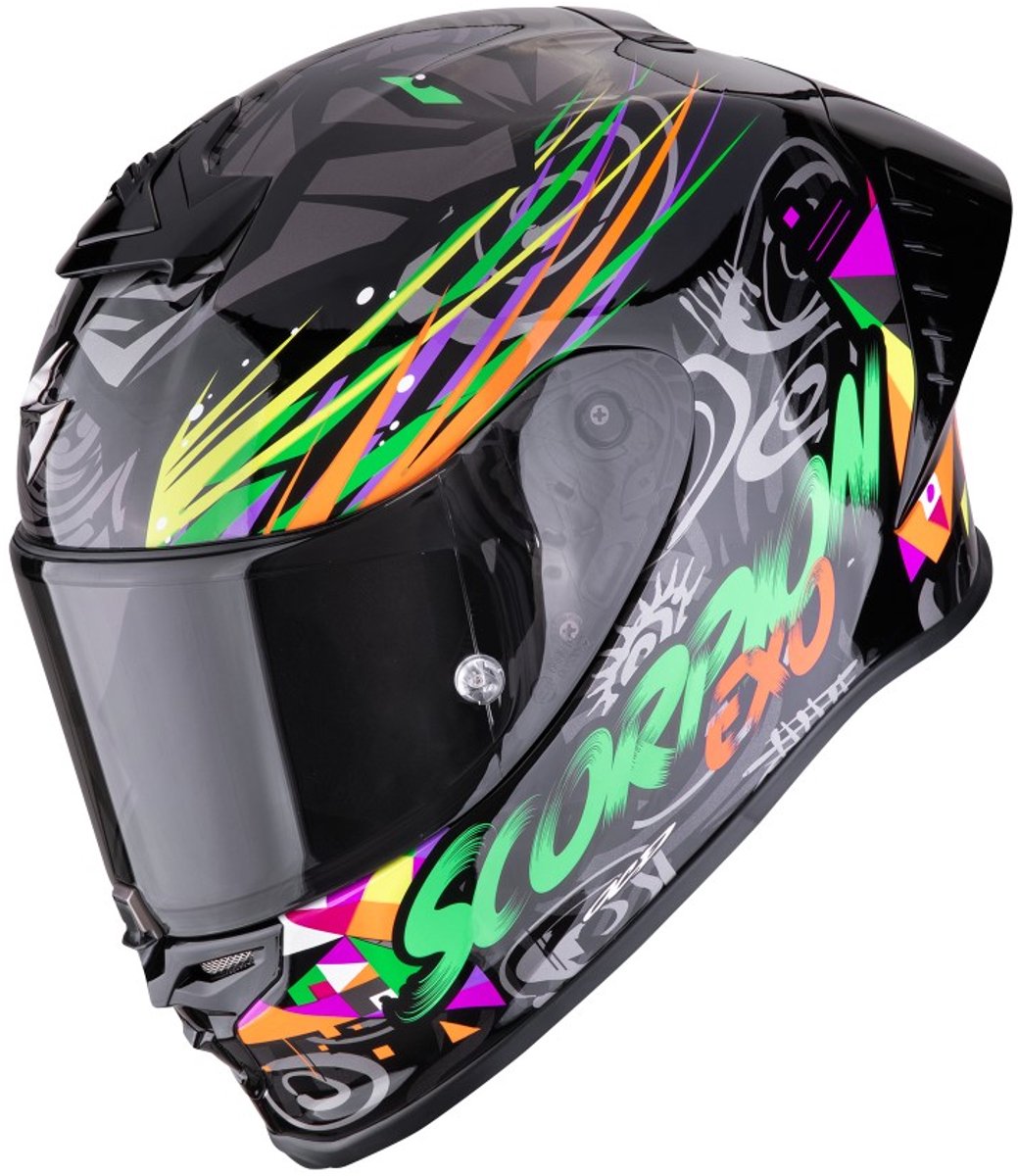 Scorpion Exo-R1 Evo II Air Savage Zwart Groen Orange - Maat M -