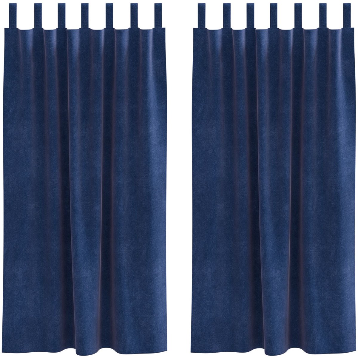 vidaXL - Gordijnen - 2 - st - Donkerblauw - 140 - x - 175 - cm - fluweel