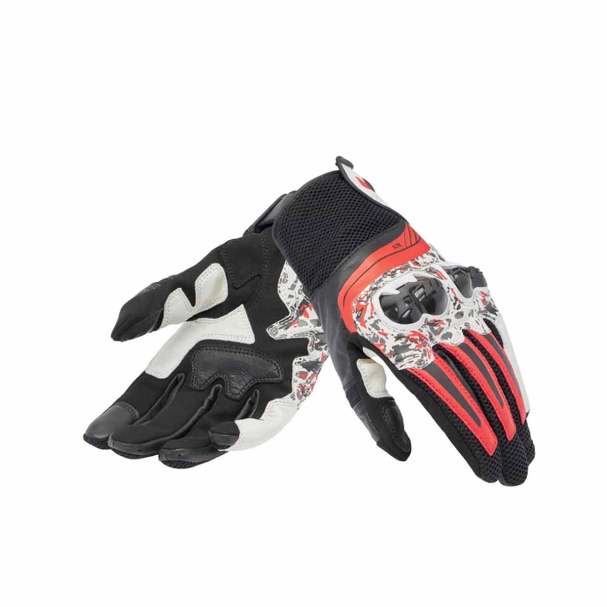 Dainese Mig 3 Unisex Leren Handschoenen Zwart Rood Wit - Maat 2XL - Handschoen