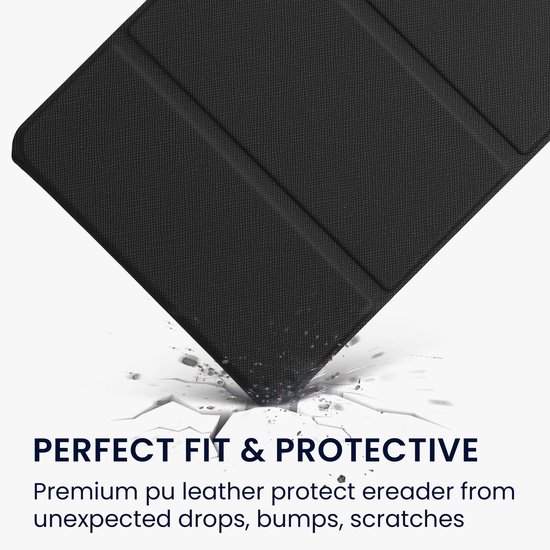 kwmobile E-readerhoesje voor Amazon Kindle Paperwhite (2024)/Colorsoft cover - E-reader Hoes met standaard - Van Kunstleer in zwart van kwmobile — afbeelding 3