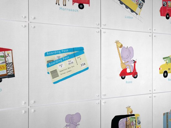 Coffret Collage IXXI Traveling the World, Carla Daly - 100 x 140 cm - Support de suspension gratuit - Grande décoration murale et posters - Graphisme, Illustrations