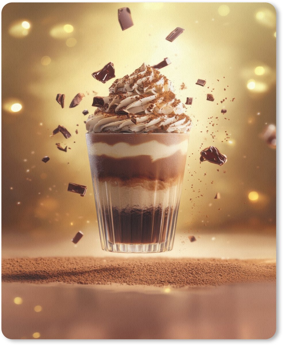 Muismat 19x23 cm - Mousepad Dessert - Chocolade - Zoet - Eten - Muismatten