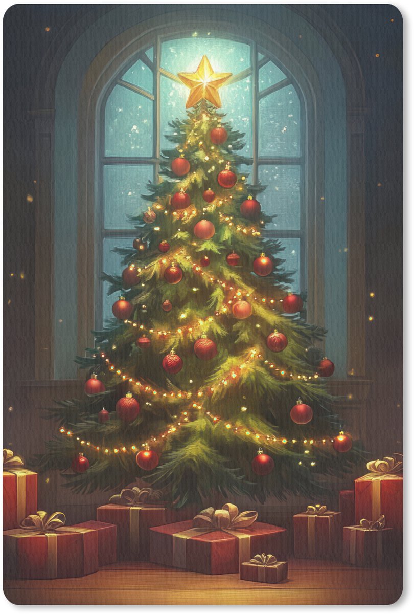 Muismat 18x27 cm - Mousepad Kerstboom - Cadeau - Kerst - Winter - Muismatten