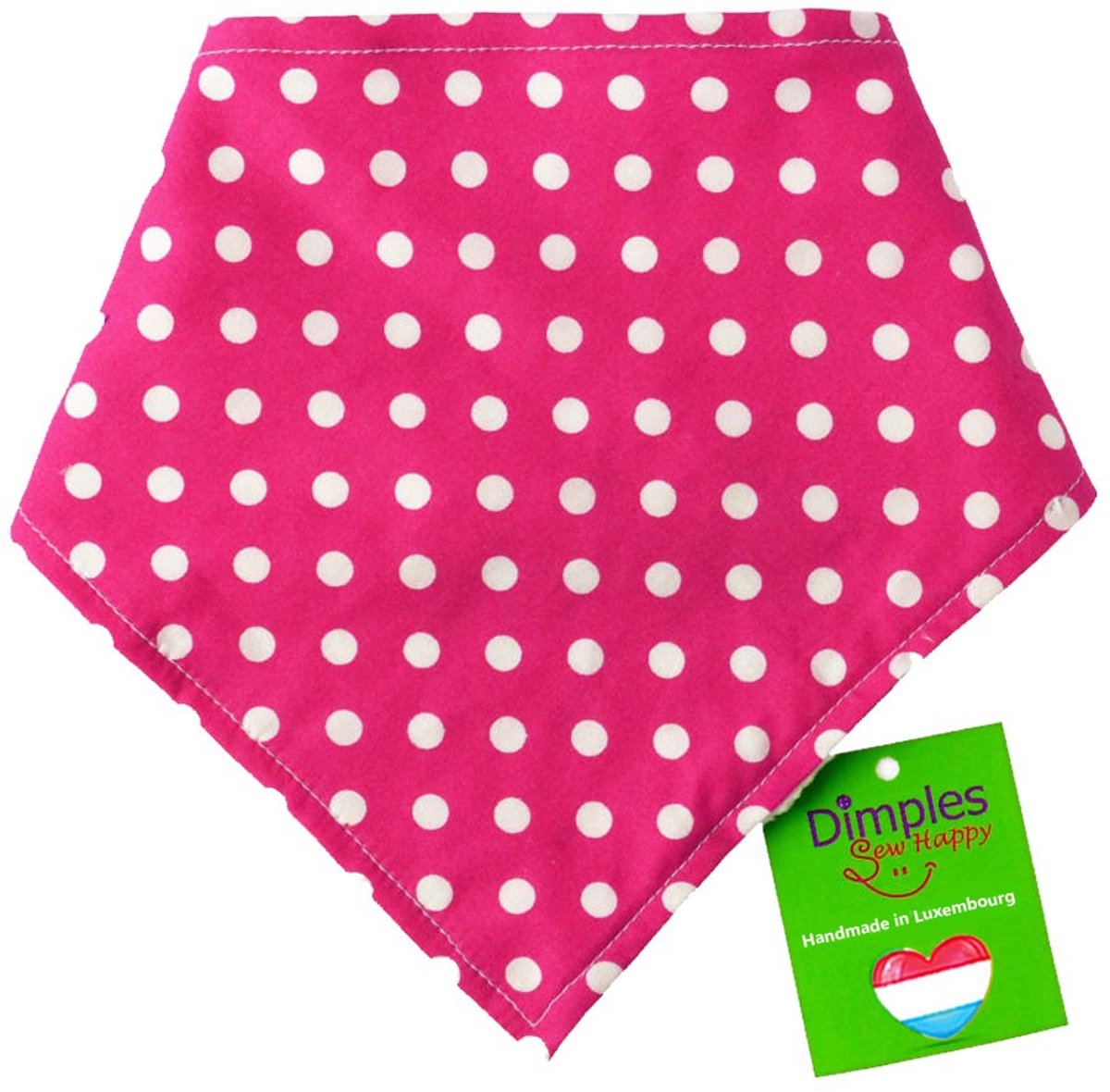Roze hondenhalsdoek met stippen - DIMPLES 50cm L hondensjaal hondenbandana met comfortabele drukknopen