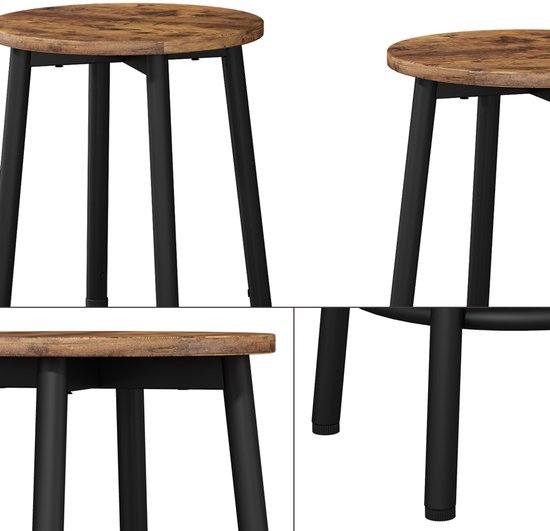 Lot de 2 Tabourets de bar Vicco Edmonton – 31,5 x 64 cm 2 pièces Chêne rustique 2 pièces