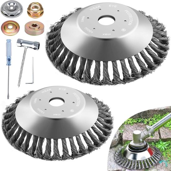 Onkruidborstel, bosmaaier, onkruidborstel voor bosmaaier, met 25,4 mm boring, voor draadborstel, bosmaaier, installatieaccessoires, onkruidborstel voor bosmaaier, onkruidborstels (200 mm