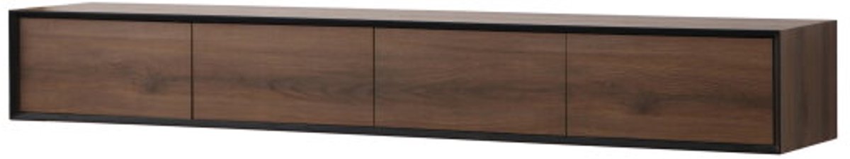 Zwevend Tv meubel Montano 220x43x30 cm - Legno puro Italia - 4x Flap door - Unlimited Laminate Collection