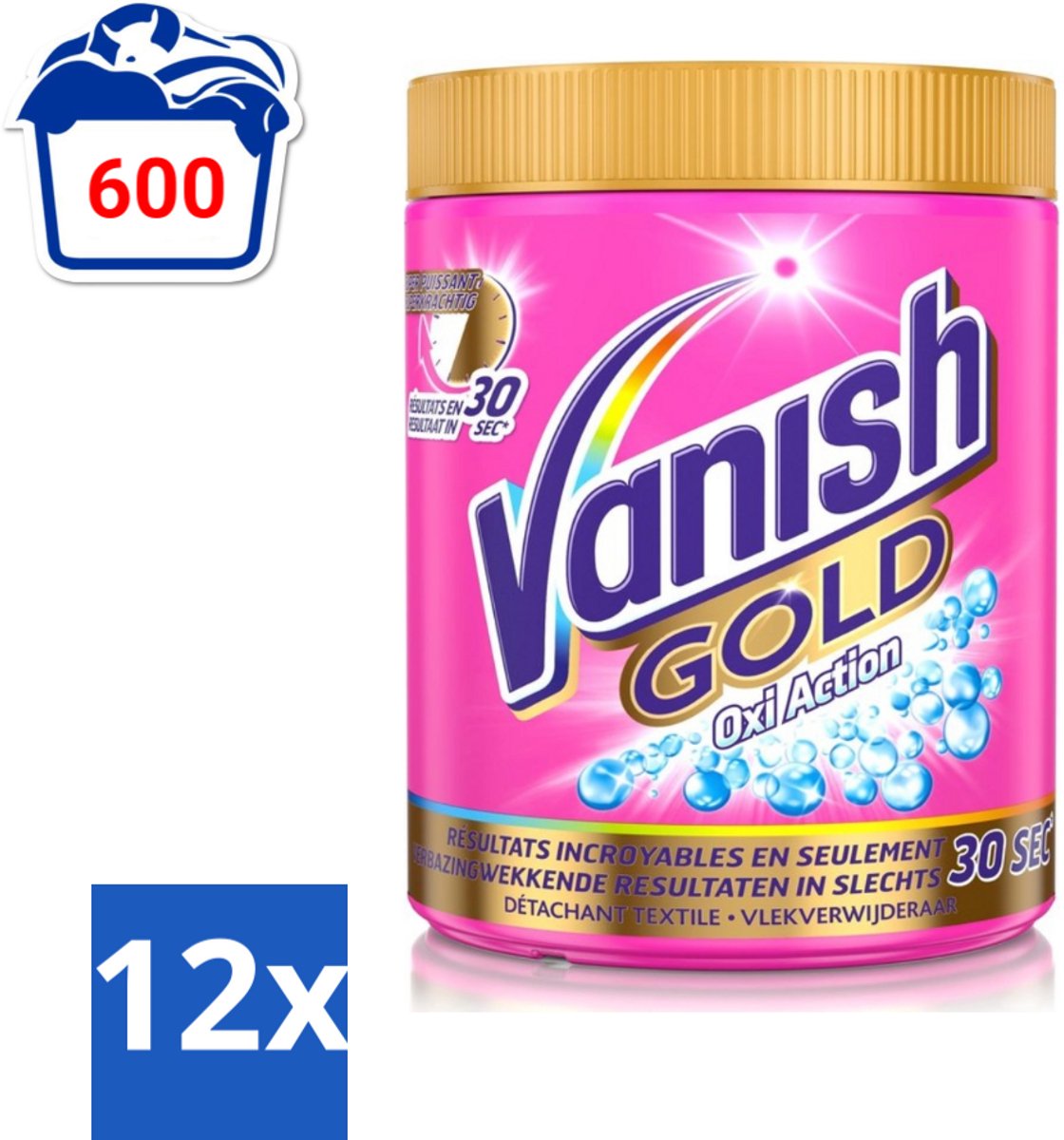 12 x Vanish Gold Oxi Action - Vlekkenverwijderaar Poeder - Gekleurde Was - 1050 Gram - Vlekkenverwijderaar - Vlekkenpoeder - Gekleurde Was - Hardnekkige Vlekken - Vlekken Verwijderen
