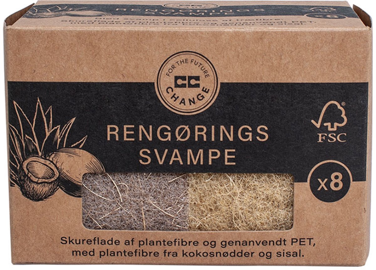 Goedkoopste CC Hansen - Kleine schuursponsjes - 8 stuks - natuurlijk cellulose en kokosnoot - Duurzame schuursponsjes - Biologisch afbreekbaar - Herbruikbare schoonmaakspons