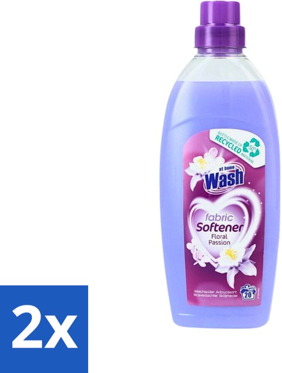 At Home - Wash - Wasverzachter - Floral Passion - 20 Wasbeurten - Voordeelverpakking - 2 stuks