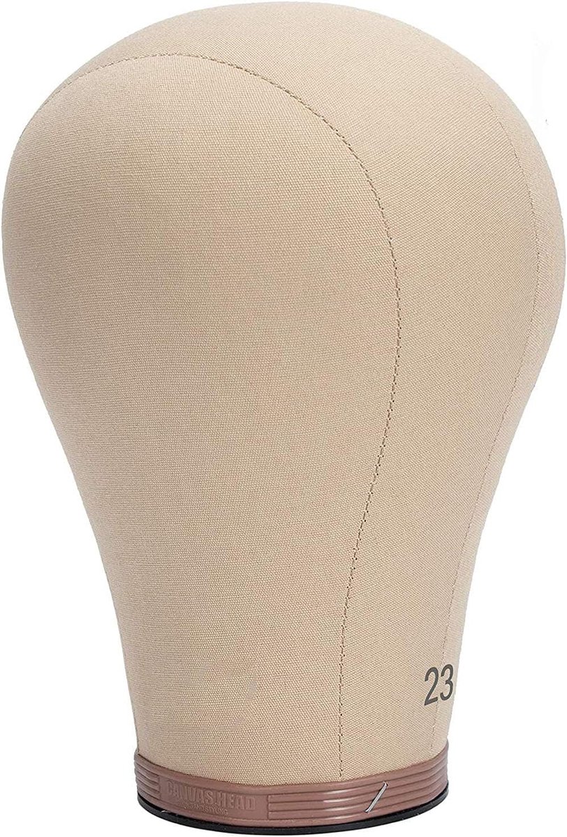 Kurk Canvas Blokhoofd voor Pruik Maken en Stylen - 20" tot 24"