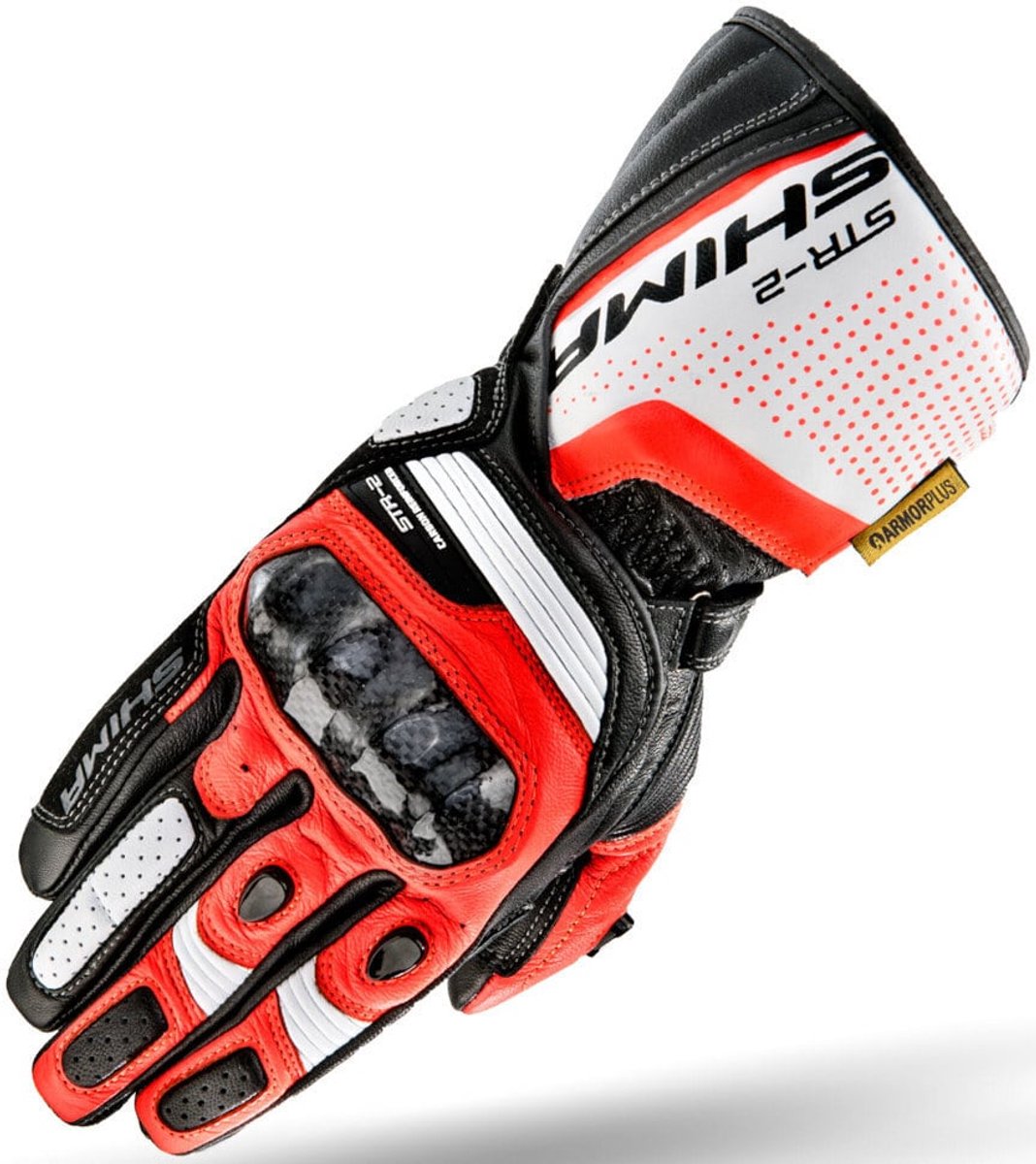 SHIMA STR-2 Zwart Wit Rood Handschoenen - Handschoen